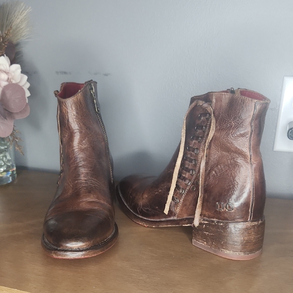 Bed Stu Distressed Leather Ankle Booties